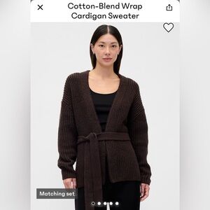 NWT Gap Cotton-Blend Wrap Cardigan Sweater.